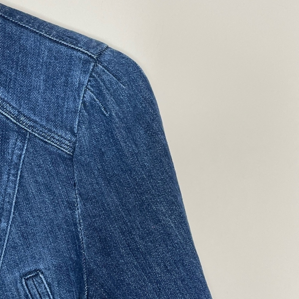 Elle denim short moto long sleeve zipper jacket - Picture 7 of 11